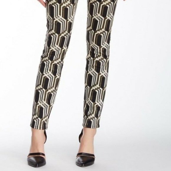 GENETIC DENIM New Jeans Jacquard Metallic Skinny Women's Size 26 $500 - Picture 4 of 9